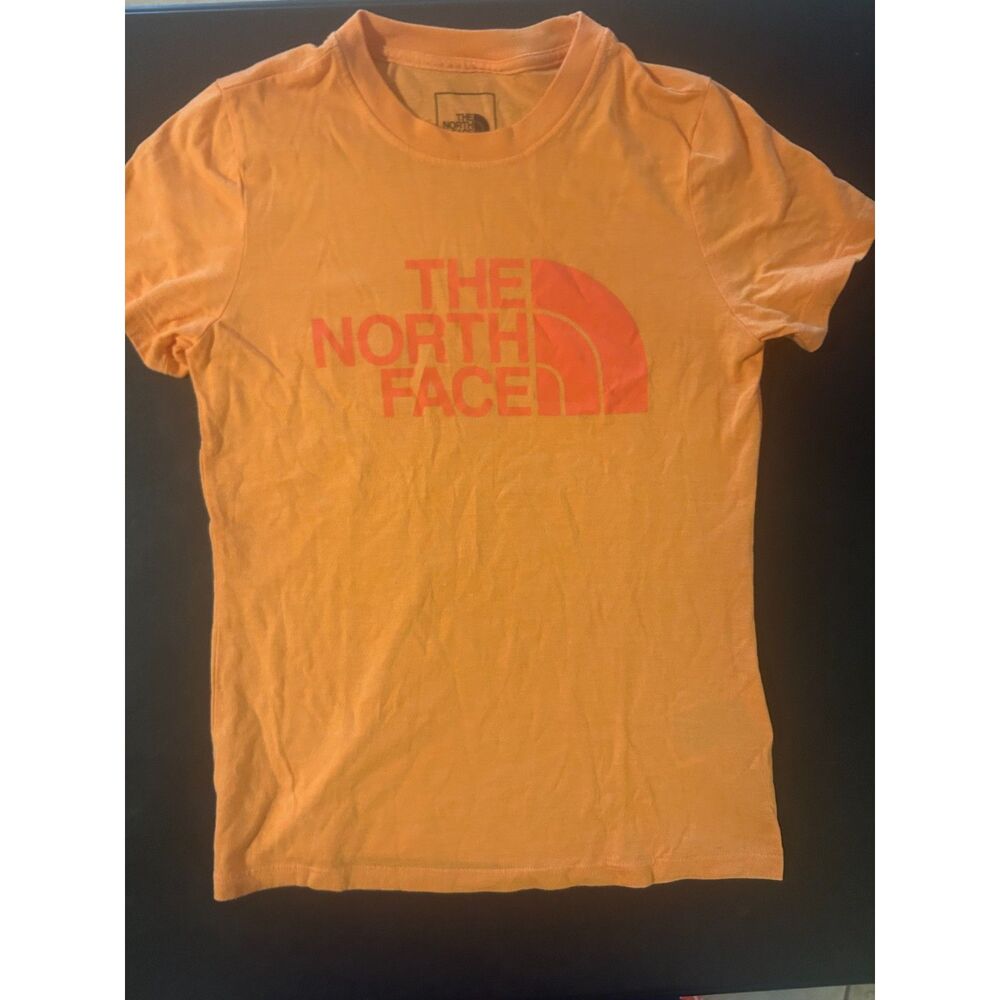 The North Face Womens Short Sleeve Tee Shirt Orange and Pink Small